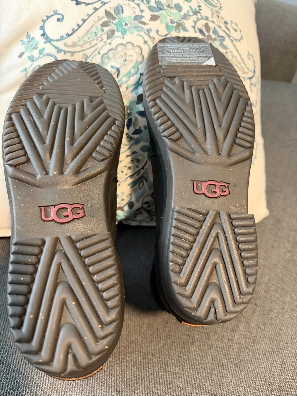 UGG Black Lace-Up Shearling-Trim Duck Boots
